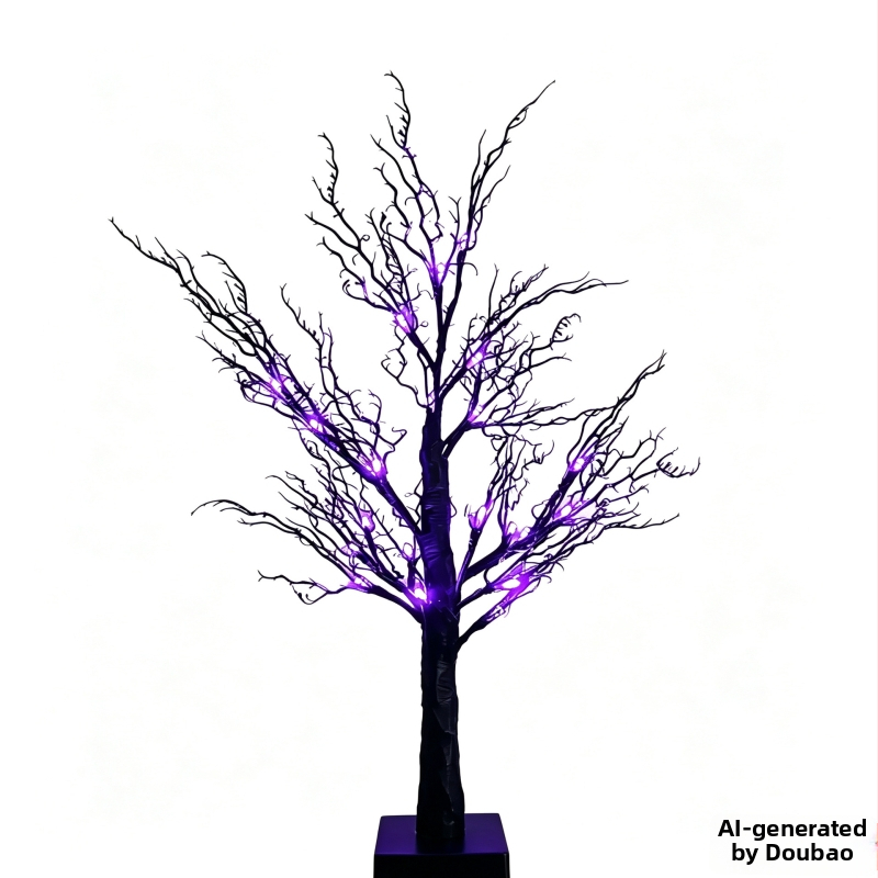 LED osvetlenie stromčeka s dizajnom umelej vetvičky, 60 cm, 24 LED diód, IP44, vnútorná halloweenska dekorácia