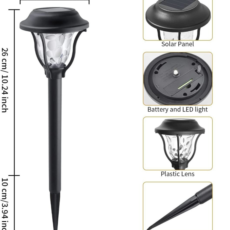 LED napelemes gyeplámpa kültéri tájvilágításhoz, kertre és udvarra, vízálló, dekoratív hangulatvilágítás