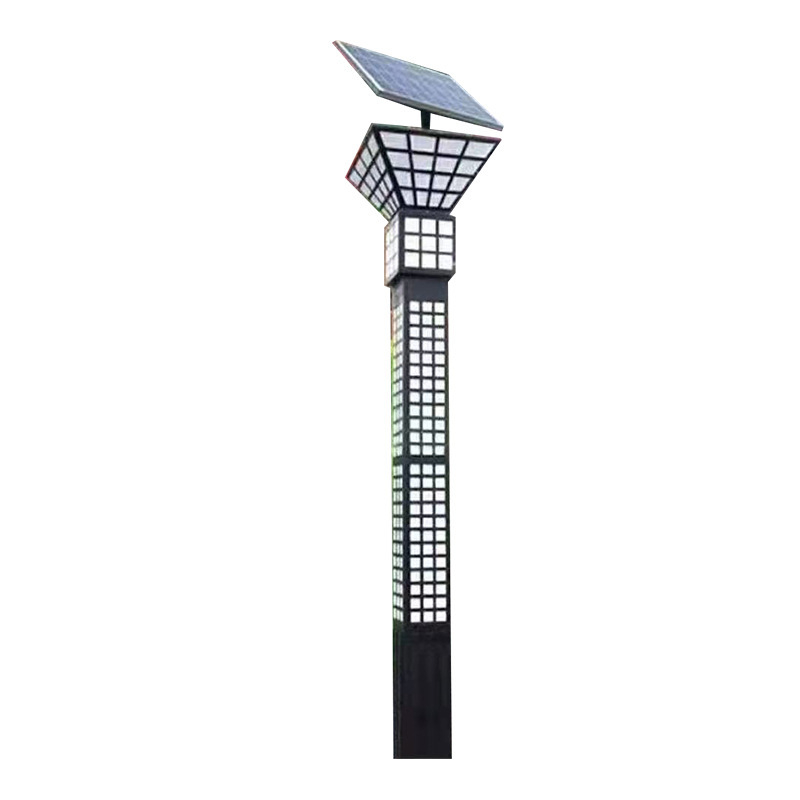 Kültéri ultra fényes LED utcai lámpa, 3–4 m magas, 50W napelemes, négyzet alakú tájvilágításoszlop