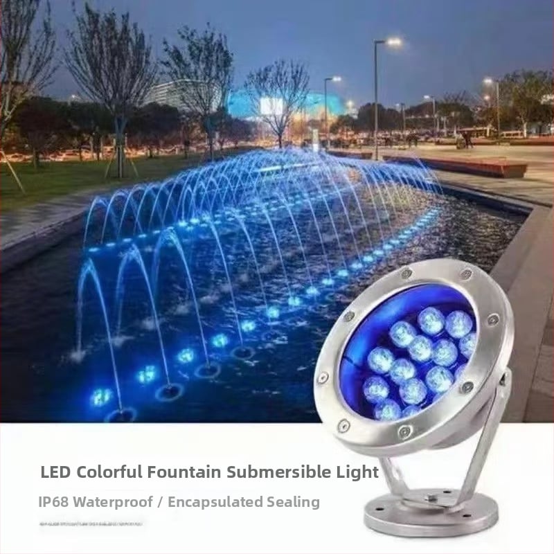 LED подводна светлина от неръждаема стомана за външна употреба, водоустойчива RGB светлина за басейн и езеро, с дистанционно управление