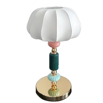 Stojaca lampa vo francúzskom štýle s látkovým tienidlom, retro osvetlenie Wabi-Sabi do obývačky a spálne