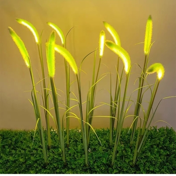 LED kültéri talajfény mű fűvel, amely imitálja a róka farkát, vízálló tájvilágítás