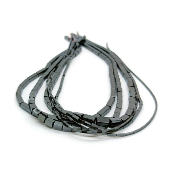 Fekete gallstone téglalap alakú laza gyöngyök DIY ékszerekhez, 1–4 mm