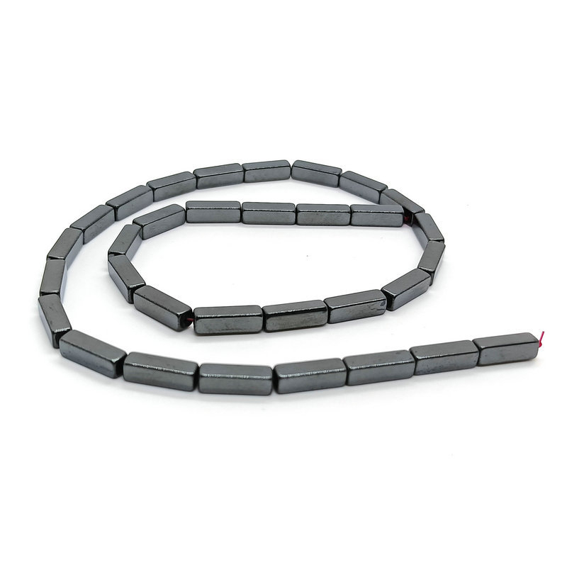 Fekete gallstone téglalap alakú laza gyöngyök DIY ékszerekhez, 1–4 mm