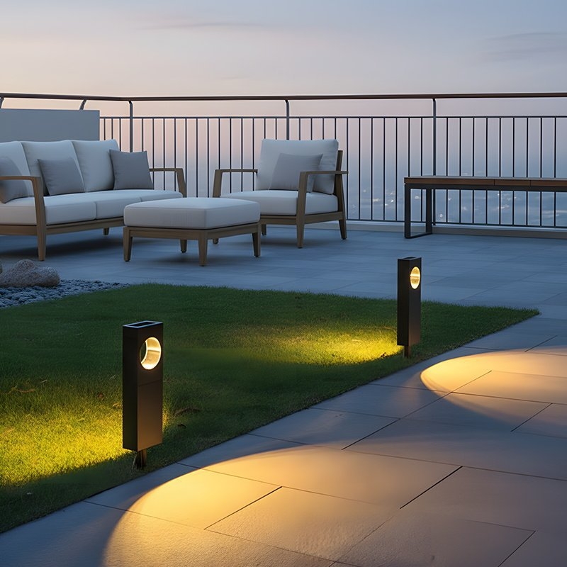 Napelemes gyeplámpák kültéri kertekhez, vízálló, modern minimalista design ház körüli kerthez