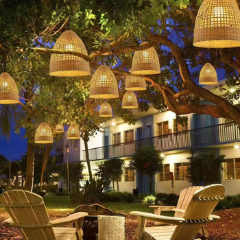 Vanjske viseće lampe za drveće s fenjerima u stilu bambusa, retro rasvjeta u novom kineskom stilu za drveće i krajolik