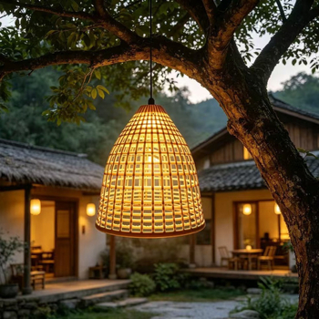 Vanjske viseće lampe za drveće s fenjerima u stilu bambusa, retro rasvjeta u novom kineskom stilu za drveće i krajolik