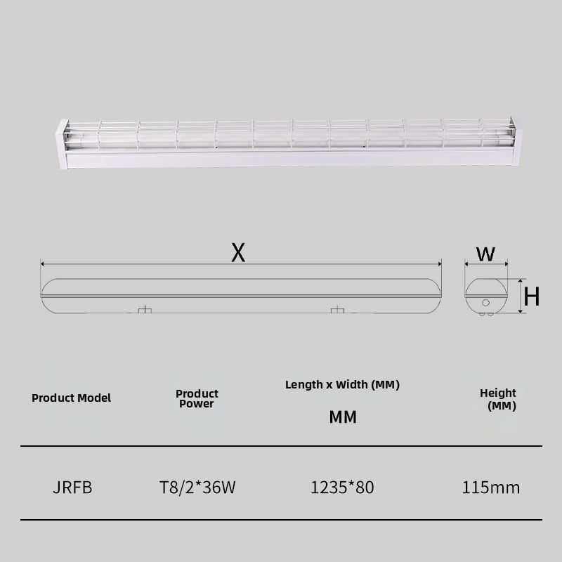 LED φθορισμού με πλέγμα, ανθεκτικό σε εκρήξεις, διπλός σωλήνας, T8, 1.2 m