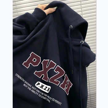 Női koreai street style kapucnis pulóver, fleece béléssel, oversized lazán szabott