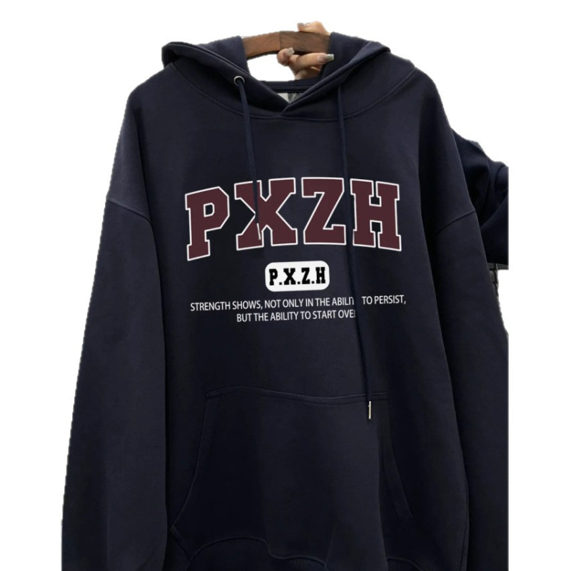Női koreai street style kapucnis pulóver, fleece béléssel, oversized lazán szabott