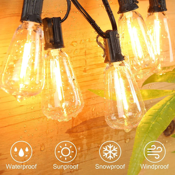 ST38 LED λαμπερές αλυσίδες φώτων – εξωτερικές, αδιαβροχες από πλαστικό, πολύχρωμες για κήπο, κάμπινγκ και διακοσμήσεις γάμου και εορτών
