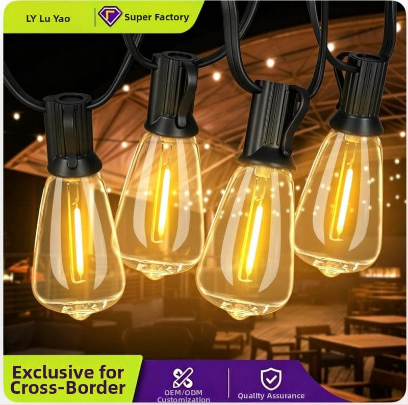 ST38 LED λαμπερές αλυσίδες φώτων – εξωτερικές, αδιαβροχες από πλαστικό, πολύχρωμες για κήπο, κάμπινγκ και διακοσμήσεις γάμου και εορτών