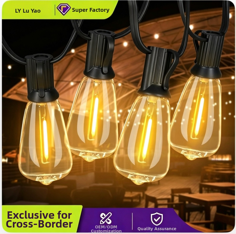 ST38 LED λαμπερές αλυσίδες φώτων – εξωτερικές, αδιαβροχες από πλαστικό, πολύχρωμες για κήπο, κάμπινγκ και διακοσμήσεις γάμου και εορτών