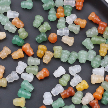 Természetes kő, 7×9 mm, aranyszál Jade zöld, Dongling multicolored, kis tök alakú gyöngy, DIY karkötő és hajcsat kiegészítők