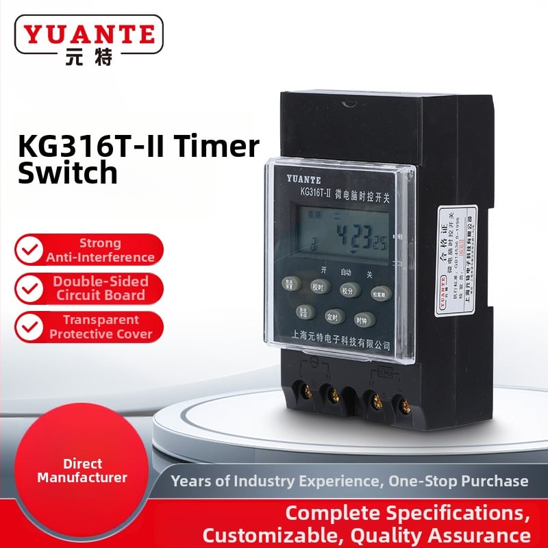 KG316T Усилен черен таймер за управление на 220V улично осветление, фасадни светлини и рекламни табла – интелигентен таймер контролер