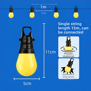S14 LED φώτα σε σειρά με έλεγχο Bluetooth, εξωτερικός κήπος, διχρωματικού φωτισμού ατμόσφαιρας