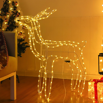 LED ringó fejű szarvas, cső alakú, 80 cm, összecsukható karácsonyi kertdekoráció