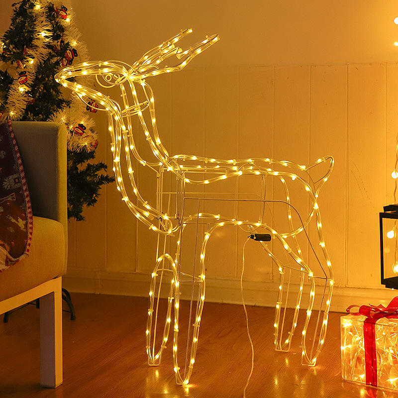 LED ringó fejű szarvas, cső alakú, 80 cm, összecsukható karácsonyi kertdekoráció