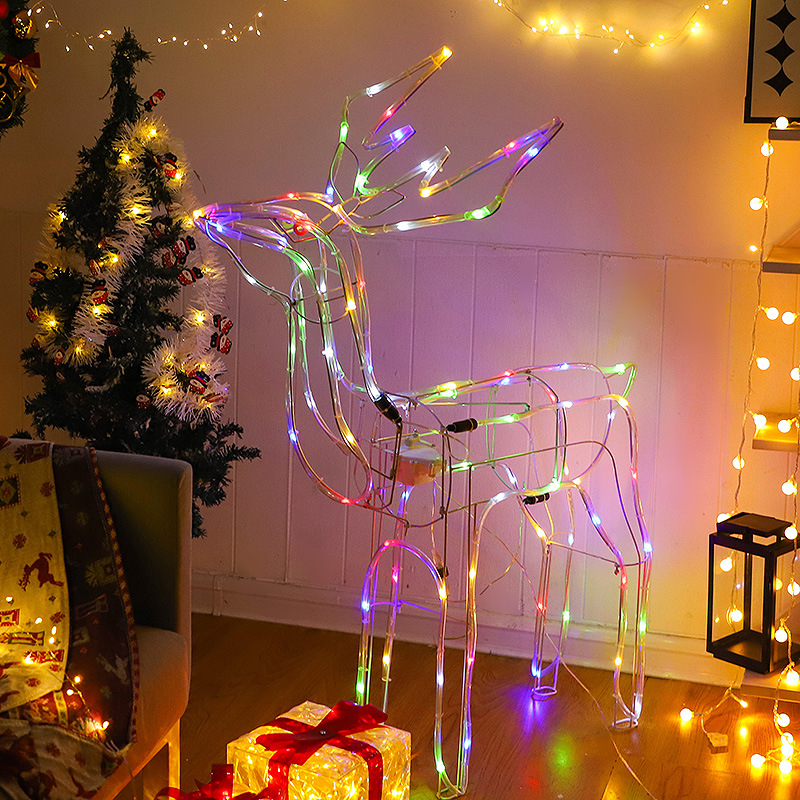 LED ringó fejű szarvas, cső alakú, 80 cm, összecsukható karácsonyi kertdekoráció