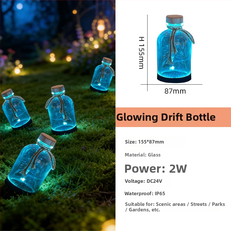 LED krajinné svietidlo v tvare fľaše na unášanie pre vonkajšie dekoratívne osvetlenie scénických oblastí, parkov, námestí a záhrad.