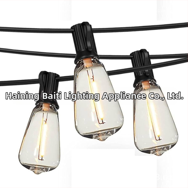 ST381W Nerozbitná žiarovka do dvora a baru, dekoratívna reťazová lampa, teplá biela 2700K, pätica E12/E14