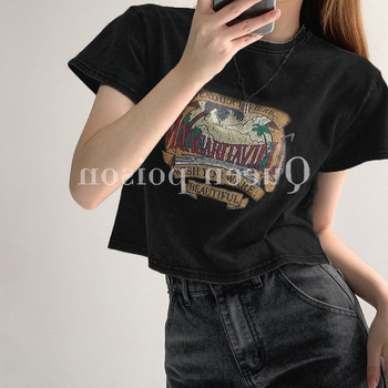 Női rövid ujjú póló amerikai retro stílusban, karcsúsított fazon, BM stílus