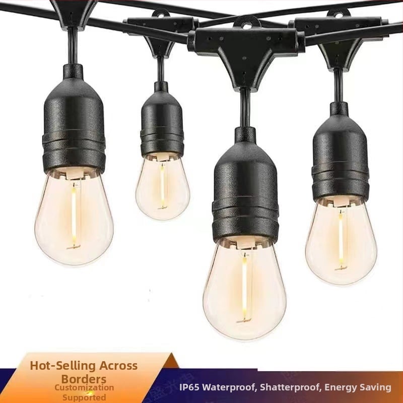 LED φανάρια σε σειρά με λαμπτήρα S14, κρεμαστό εξωτερικό, αδιάβροχο, με βάση E27, για κάμπινγκ και αυλή