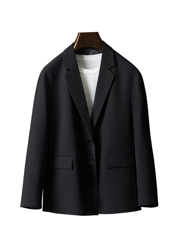 Ανδρικό σακάκι κοστουμιού slim-fit, μονόραχο με δύο κουμπιά, μονόχρωμο, μακριά μανίκια, κανονικό μήκος, χωρίς σιδέρωμα, πολυεστερική μίξη, κατά suitable για όλες τις εποχές