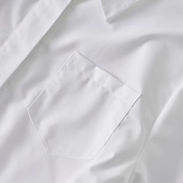 Fehér pamut női blúz francia ihletésű dizájnnal, könnyed casual, 3/4-es ujjú, laza szabásvonal, kód 3170