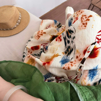 Nyári női hosszú szoknya, mintás, francia stílusú, lenvászon keverék, A-vonal, magas derék, csípőt karcsúsító, elegáns és laza viselet