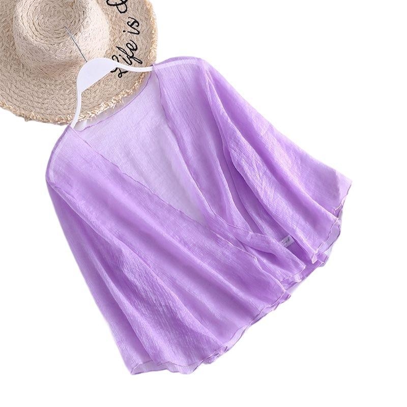 Női nyári könnyű chiffon kardigán, rövid fazon, UV-védelem, hétköznapi stílus, plusz méret