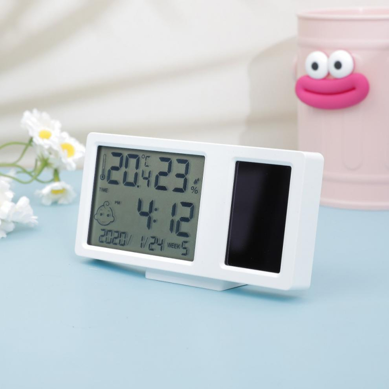 Mini napelemes elektronikus hőmérséklet- és páratartalom-mérő, nagy pontosságú, kompakt digitális kijelzővel otthoni használatra