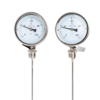 WSS-301 bimetál hőmérő, 0–100°C, 316L, Ø150×200 mm