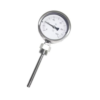 WSS-301 bimetál hőmérő, 0–100°C, 316L, Ø150×200 mm