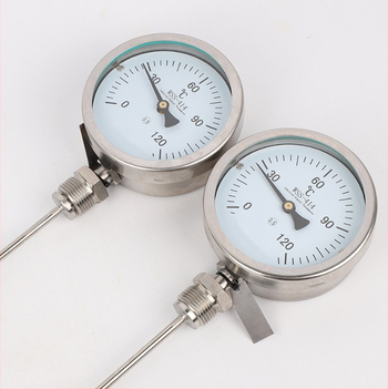 Bimetalový teplomer WSS-301, 0–100 °C, 316L, Ø150 × 200 mm