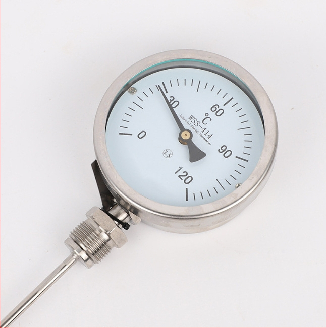Bimetalový teplomer WSS-301, 0–100 °C, 316L, Ø150 × 200 mm