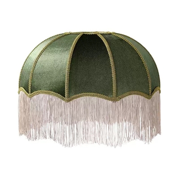 2026 Francúzske retro látkové tienidlo na lampu v tvare dáždnika so strapcami do jedálne a spálne, doplnok k stolovej lampe, viacfarebné