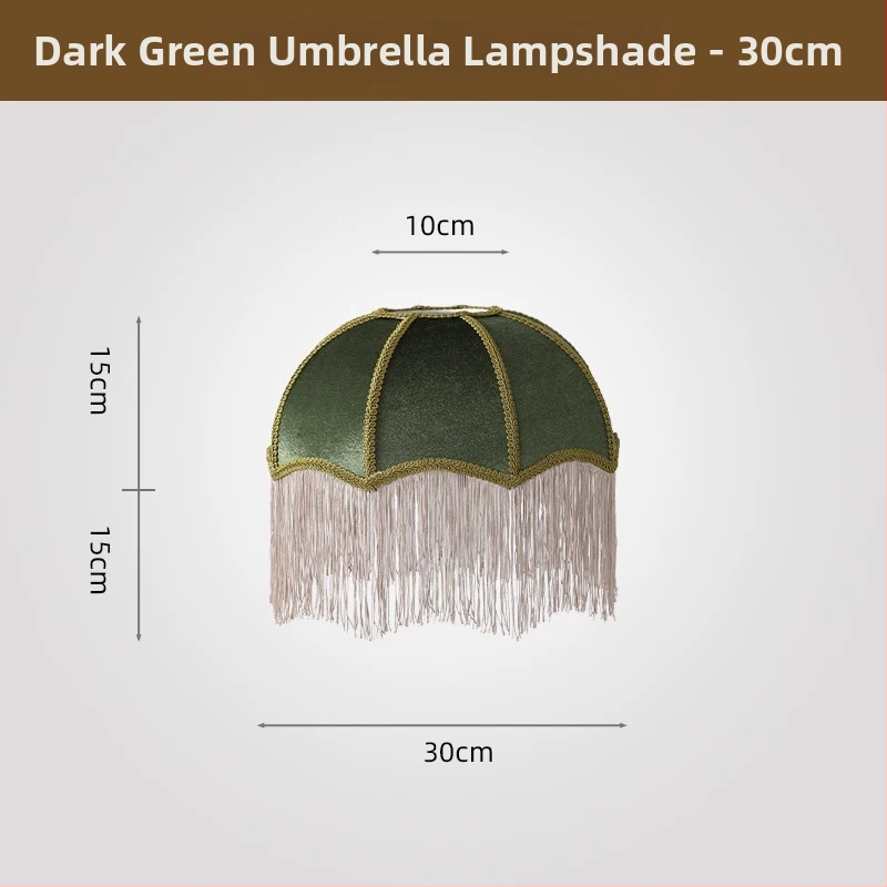 2026 Francúzske retro látkové tienidlo na lampu v tvare dáždnika so strapcami do jedálne a spálne, doplnok k stolovej lampe, viacfarebné