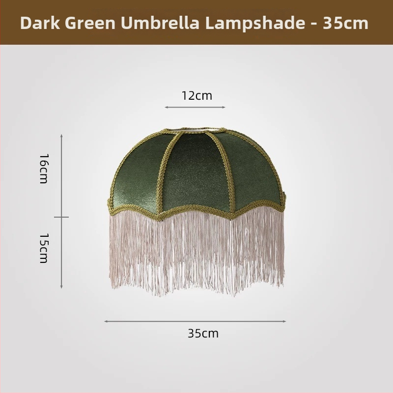 2026 Francúzske retro látkové tienidlo na lampu v tvare dáždnika so strapcami do jedálne a spálne, doplnok k stolovej lampe, viacfarebné