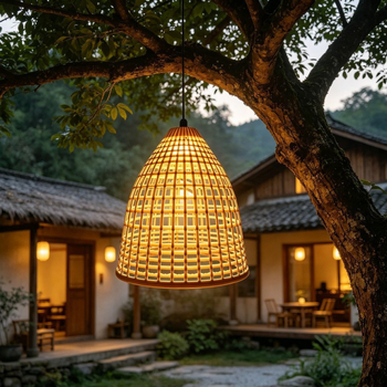 Lampa u kineskom stilu s imitacijom bambusa, vodootporna vanjska rasvjeta za dvorište i seosku kuću, atmosferska rasvjeta, rasvjeta za viseće na drvetu krajolika