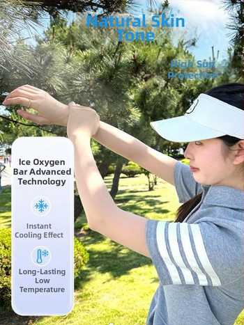 UV-védett Ice Silk ujjvédők, légáteresztő, testszínű, nőknek, kültéri használatra