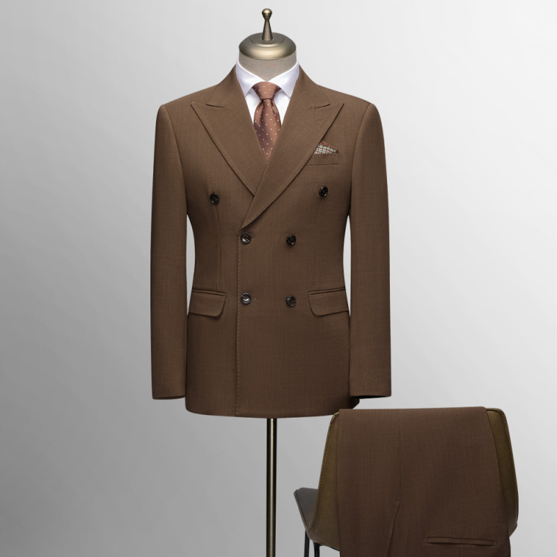 Ανδρικό κοστούμι Slim-Fit με διπλό κουμπί, 2 τεμάχια, σκηνικό και επιχειρηματικό ντύσιμο