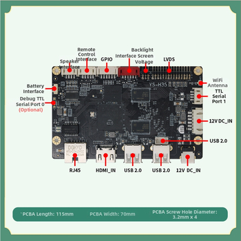 HiV3751 V352 HiSilicon Android alaplap LVDS kijelző interfésszel reklámgépekhez / digitális jelzőtábla 1+8G