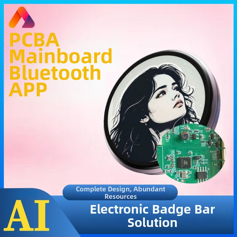 AI elektronikus kijelzővel ellátott jelvény Bluetooth és Wi-Fi-val, 2D medalion elektronikus jelvény PCBA, hardveres és szoftveres áramkörök vezérlő alapja