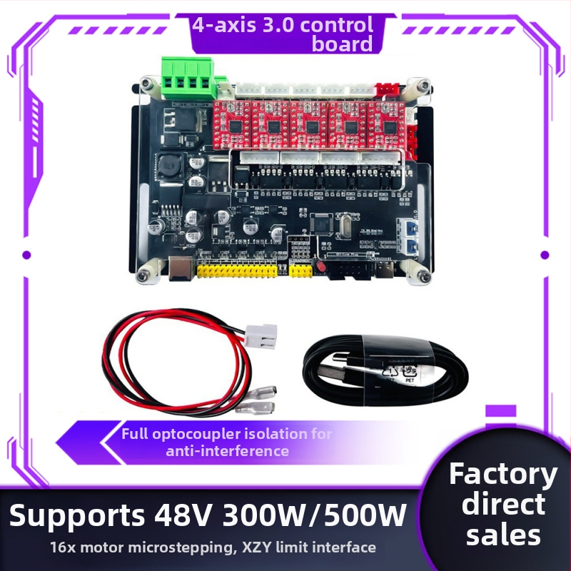 GRBL-vezérlőlap CNC gravírozógéphez, négytengelyes CNC, támogatja a PCB-t 42/57, 32‑bites vezérlő