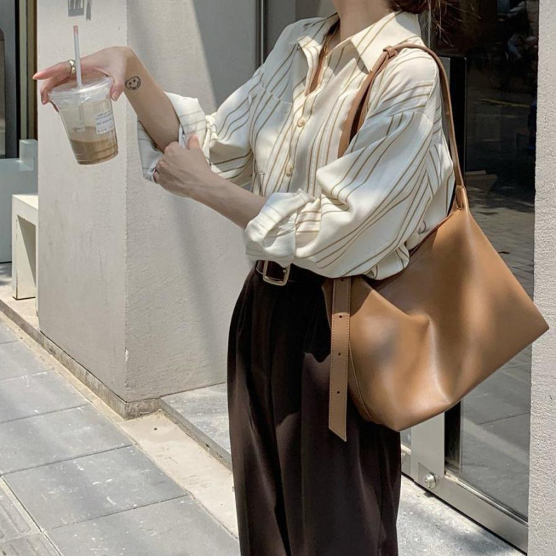 Női csíkos ing brit stílusban, hosszú ujjú, casual retro hongkong-stílusú