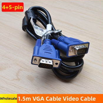 VGA kábel 4+5, 1,5 m, 1080P video kábel s vysokým rozlíšením pre pripojenie PC monitora k TV alebo projektoru
