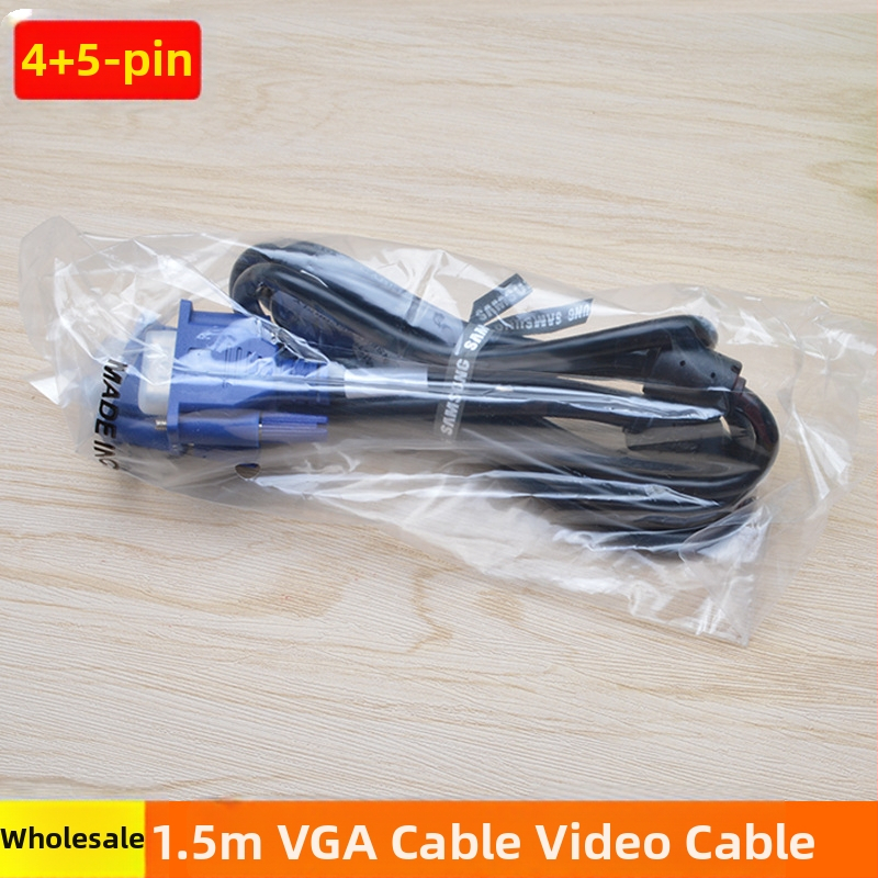 VGA kábel 4+5, 1,5 m, 1080P video kábel s vysokým rozlíšením pre pripojenie PC monitora k TV alebo projektoru