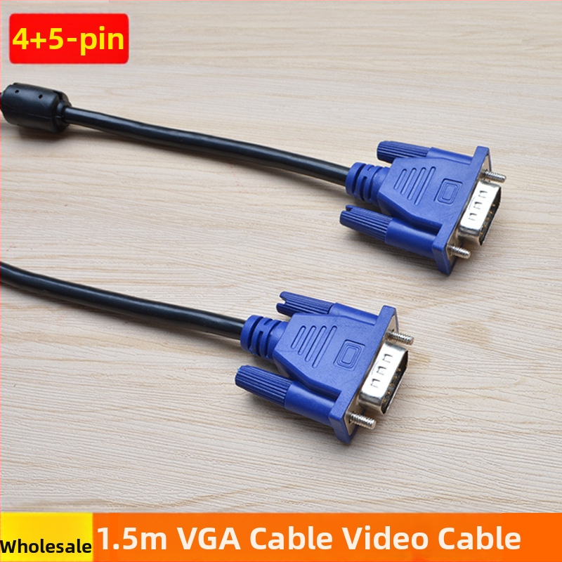 VGA kábel 4+5, 1,5 m, 1080P video kábel s vysokým rozlíšením pre pripojenie PC monitora k TV alebo projektoru