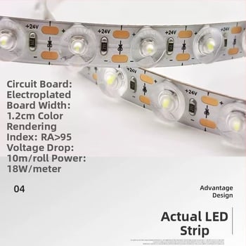 Diffúz reflexiós LED-szalag, 24V RGB, 48 LED, 10W, beltéri világítás